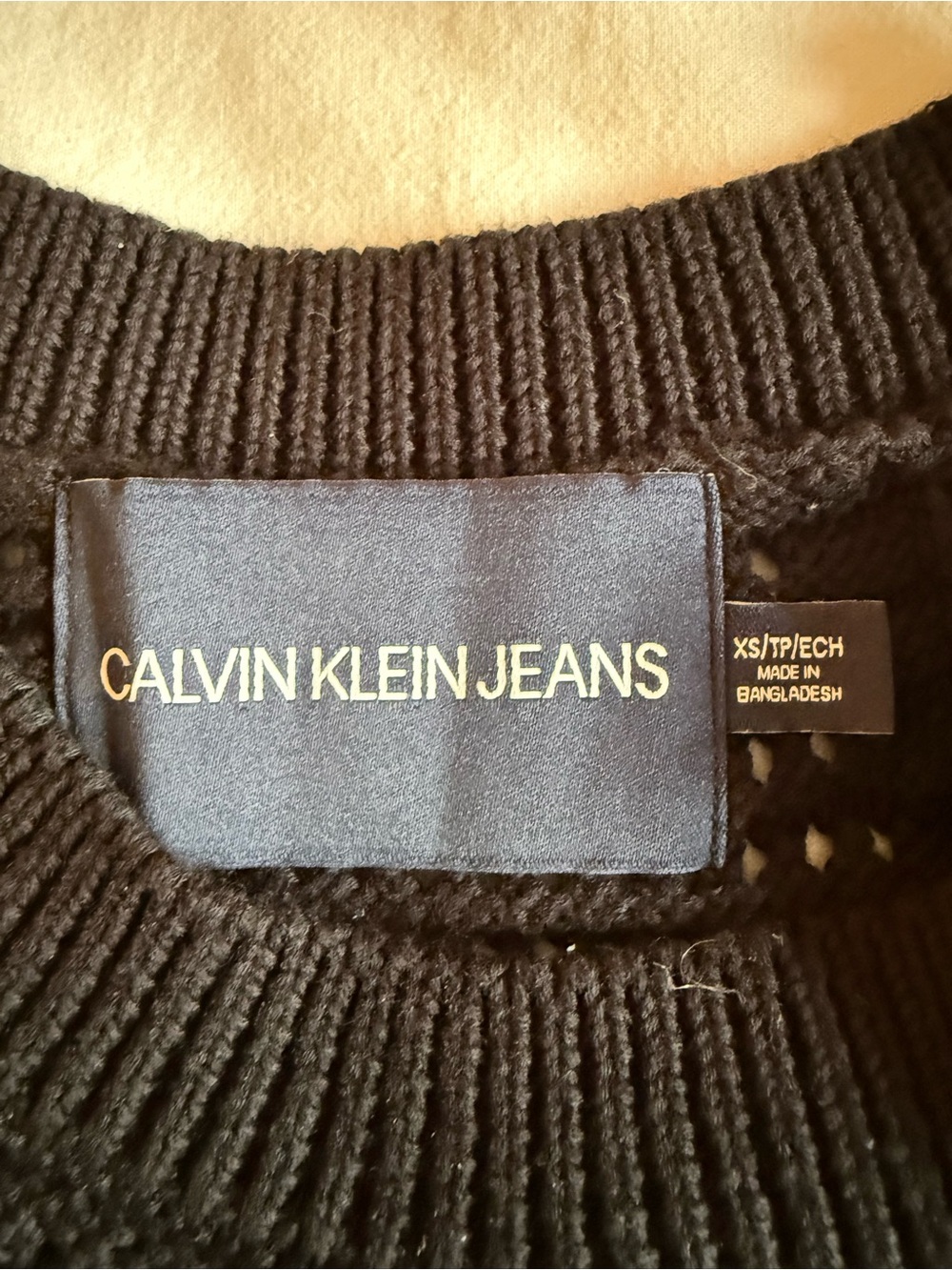 Calvin Klein Jeans Black Knit Halter Top Quiet Luxury Size S - Picture 3 of 6
